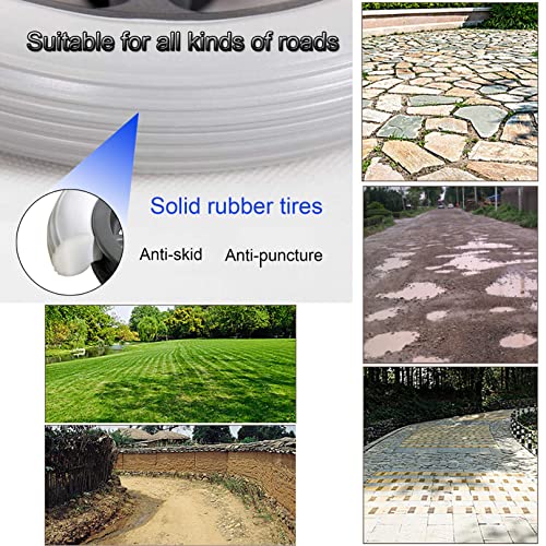 LIGUOYI Solid Wheel Replacement 6 7 8Inch 2pcs Wheelchair Front Caster Universal for Wheelchair Accessories Parts, Tire Replacement for Wheelchairs Rollators, Black Grey Replacement Casters