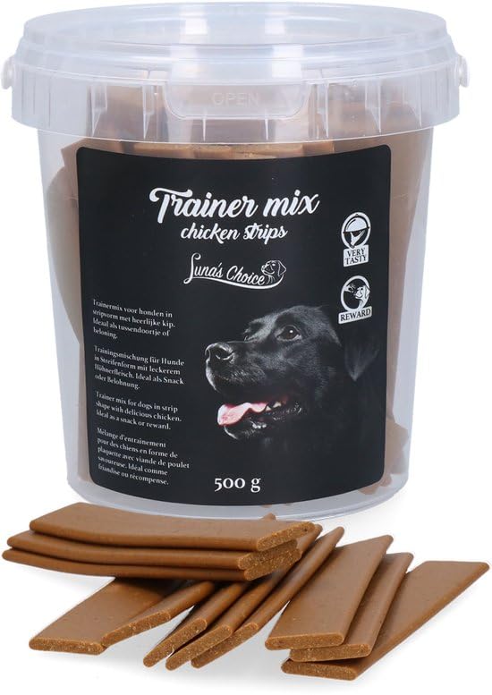 Luna's Choice Trainermix Strisce di pollo – Snack per cani – Addestramento – Semiumido – Pollo – 500 grammi