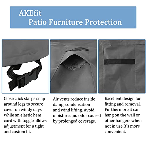 Patio Furniture Cover, 420D Large Waterproof Outdoor Furniture Cover with Windproof Buckles, Premium Rectangular Patio Table Cover Outdoor Sectional Sofa Cover 126 x 63 x 29 inch - Thumbnail 4
