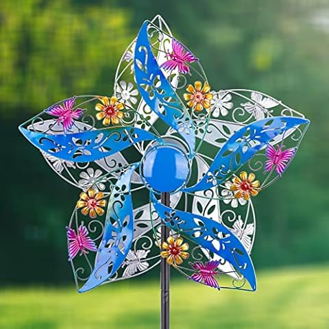 MUMTOP Large Hollow Butterfly Wind Spinner for Garden Cover