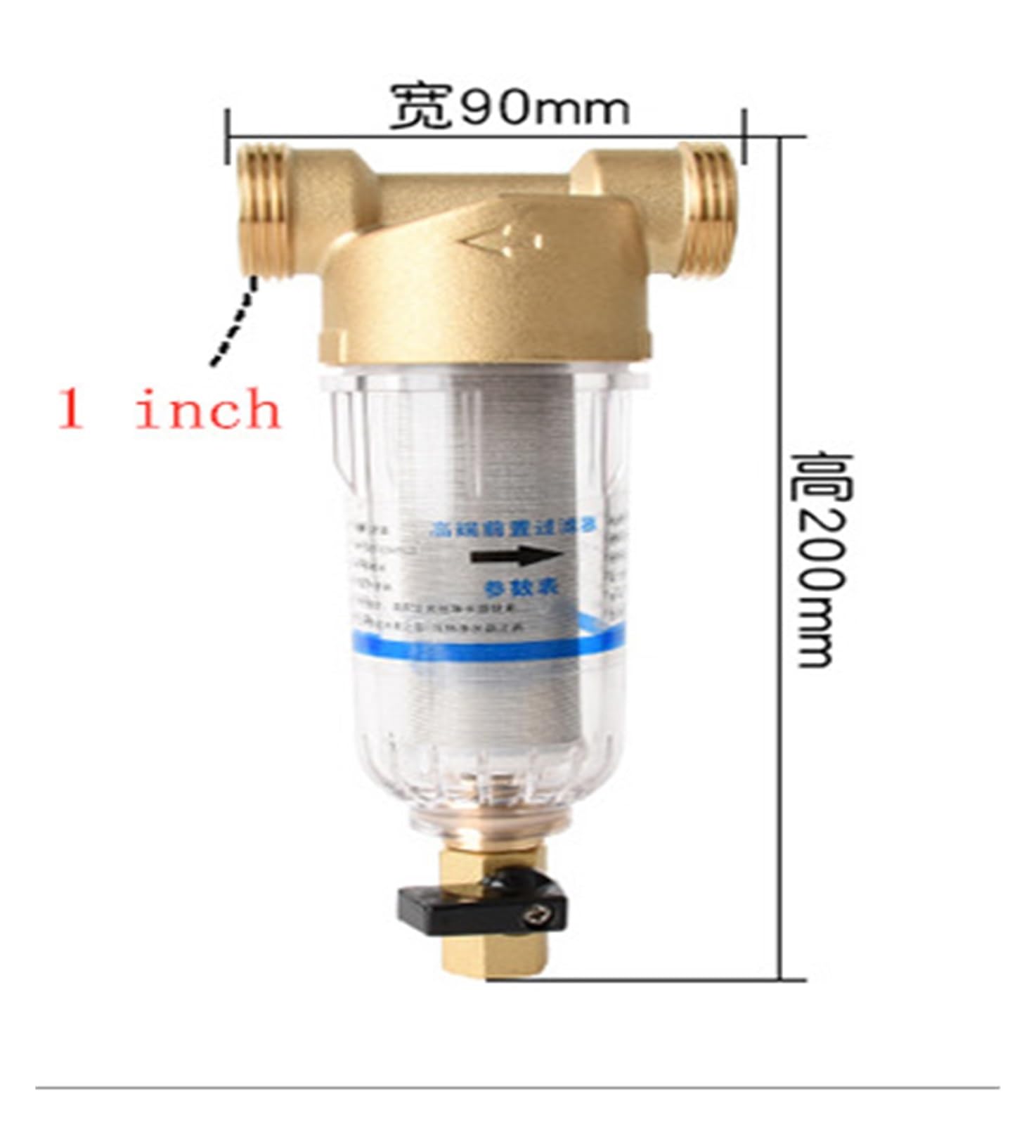 Filtro de agua prefiltro Primer paso del purificador de agua | Sistema Prefiltro Malla Acero Inoxidable 40micras 1 Pulgada
