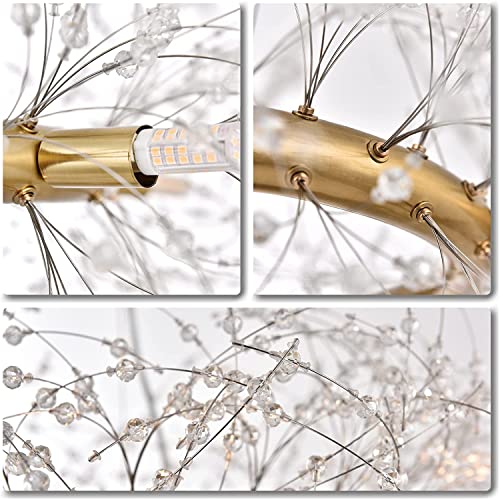 Accesorio de techo elegante de 68 cm acabado en oro pulido de lujo 5