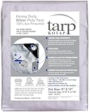 Kotap 9-ft x 12-ft Heavy-Duty 14 by 14 Cross Weave UV Blocking 10-mil Silver Poly Tarp, Item: TRS-0912