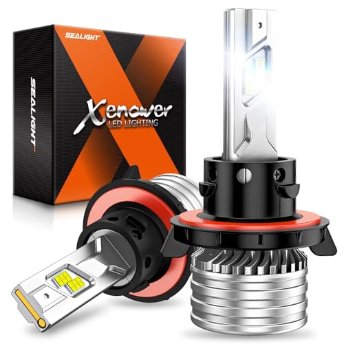 Image of SEALIGHT H13 /9008 Bulbs, 1100% 70000LM Ultra Brightness H13 Bulbs,Real 1:1 Size 6500K Cool White, IP68 Waterproof Fog Bulb, Plug and Play, Pack of 2