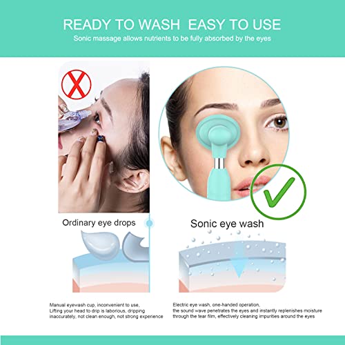 Ultrasonic Eye Wash Cup, Portable Silicone Eye Wash Kit With Eye Massage Function, Using With Eyewash Or Purified Water | Remove Dust | Relieve Eye Fatigue -Green #TOP1