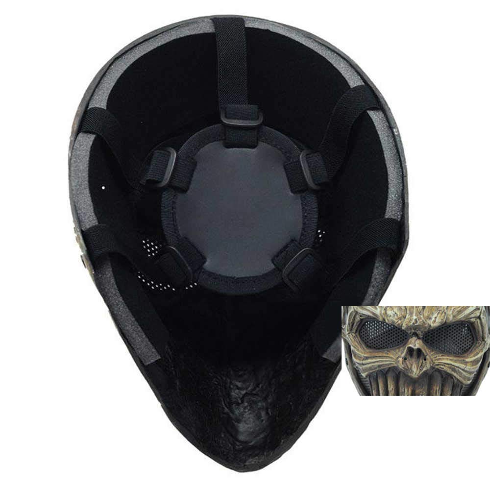 Masque Complet de crâne réglable de Protection Tactique pour Airsoft Paintball Cosplay Costume fête Hockey Halloween Masque