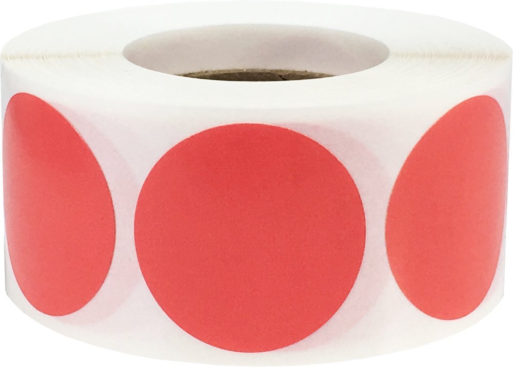 Coral Color Coding Dot Labels 25.4 mm 1 Inch Round 500 Count : Amazon ...