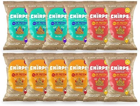Chirps Cricket Protein Chips, Gluten-free, High Protein - 5 Oz (Case of 12) (Variety) - As Seen On Shark Tank