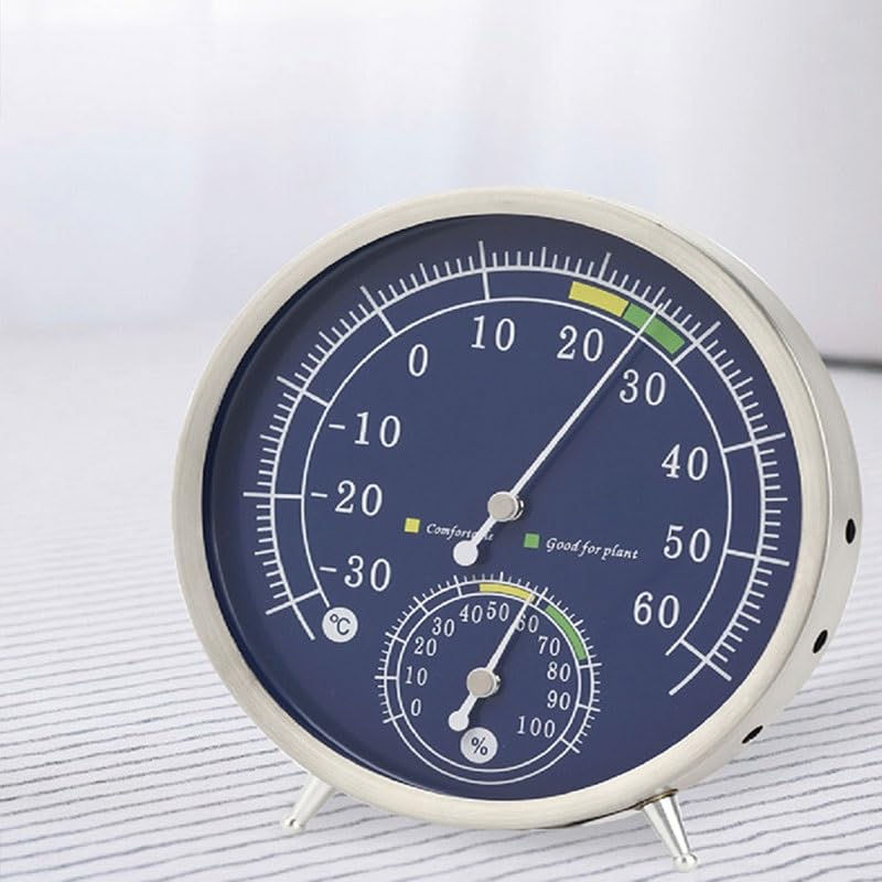 Metal Stainless Steel Casing Wall-Mounted Temperature Humidity Meter Mechanical Hygrometer
