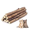 ZoiiBuy Cat Catnip Stick,Matatabi Silvervine Dental Treats Natural Wood Chew Toy Cat Teeth Cleaning Grinding Molar Sticks for Cat Kitten Kitty Play and Relax -10PCS
