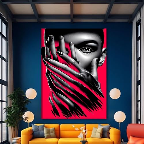 Portrait de femme figuratif sur toile peinture abstraite finitions haut de gamme