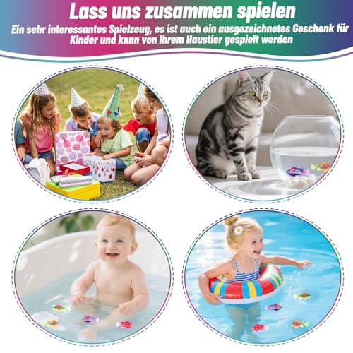 4 Stück Robo Fish Set - Elektronischer Haustier Fisch, Katzenspielzeug Elektrisch, Schwimmende Fische Spielzeug, Roboter Fisch für Kinder Badewanne, Katzenspielzeug und Kleines Aquarium zum Anschauen