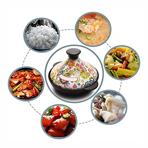 22Cm Moroccan Tagine Pot, Not-Stick Ceramic Casserole With Lid, No Oily Smoke Cast Iron Soup Pot, For Cooking And Stew #TOP6