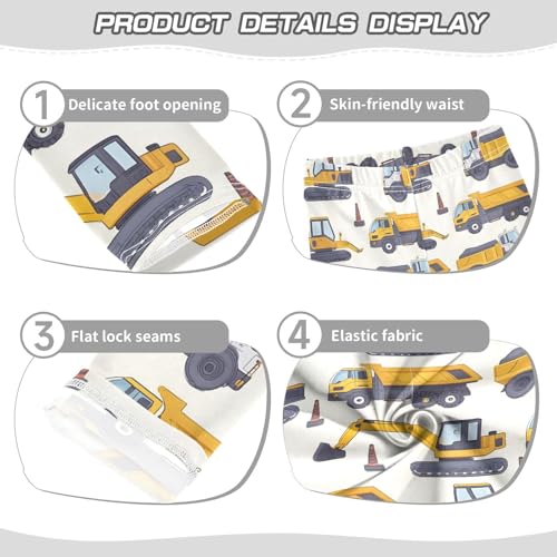 ALAZA Girls' Leggings Children's Yoga Pants Skinny Printed Dance Vehicle Patterns Comfortable 4T2