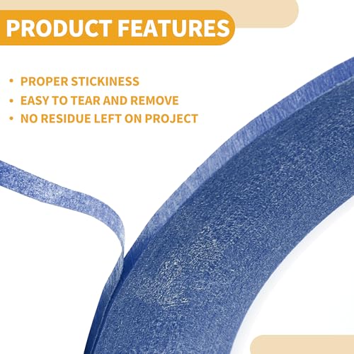 Image of 1 Pc Painters Tape Masking Master Tape Easy Removal Blue 5000x0.5x0.01cm / 54.68 Yards x 0.2 Inches x 140um