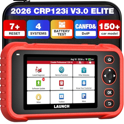 OBD2 Diagnosegerät Auto LAUNCH CRP123i V3.0,4-System-Codeleser ENG/ABS/SRS/ATR Auto für Fahrzeuge,7+Rückstellservice  Öl,SAS,Bremse,BMS,ABS.DPF,Drosselklappe  zurücksetzen