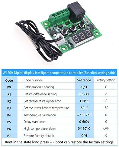 Miniatura 3 de HiLetgo 2 unids W1209 12 V CC controlador digital de temperatura tablero micro termostato digital -58.0-230.0 F interruptor de módulo de control de