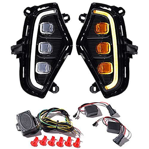 2X LED Daytime Running Light Foglamp DRL Turn Signal Lamp Compatible with Compatible with 2019-2022 2023 Toyota RAV 4
