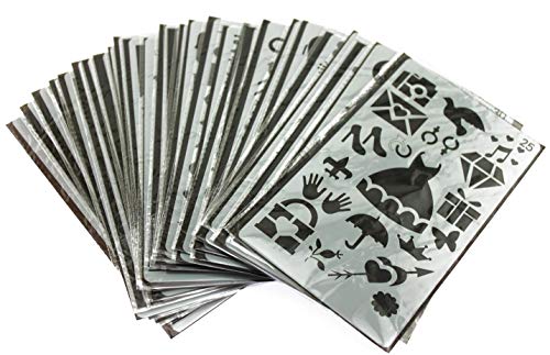 naissant ステンシル 図面 ツール テンプレート 描画 手帳 塗り絵 製図 用 絵画 教育 学習 定規 DIY 30枚 セット