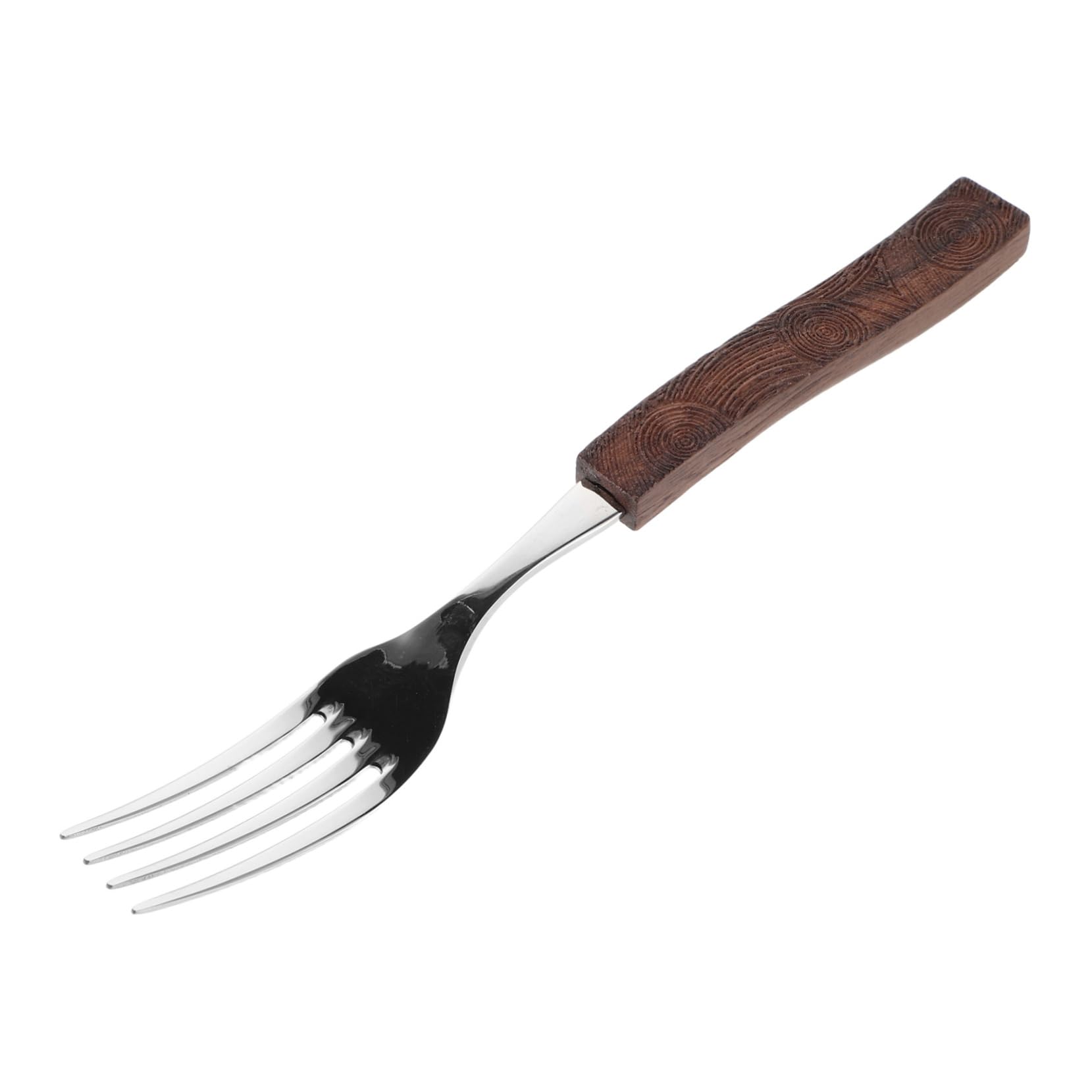 KICHOUSE Metal Forks Stainless Steel Walnut Wood Handle Unique Carving Health-conscious for Western