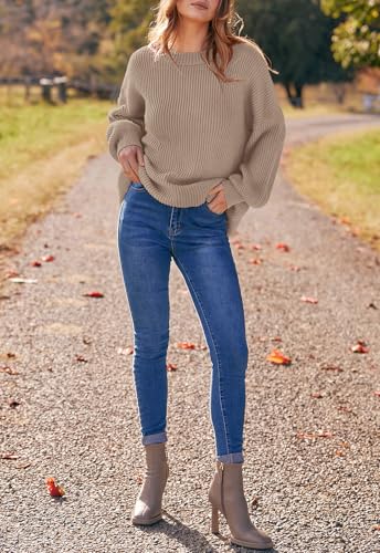Image of PRETTYGARDEN Womens Sweaters Spring 2026 Oversized Chunky Knitted Pullover Sweater Casual Long Sleeve Crewneck Cute Sweaters