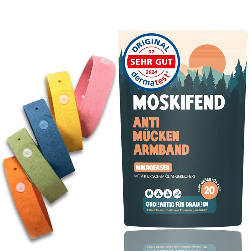 Mückenschutz Armband - Moskito Insektenschutz (Urlaub must haves - camping gadgets,reise gadgets) für Kinder und Erwachsene gegen moskito -S5 (20x Armband)