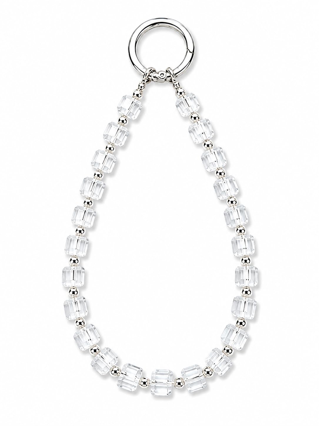 Luxury Crystal Beaded Phone Charm Strap for Women & Girls | Detachable Wrist Lanyard with Cube Crystal Beads | Elegant Mobile Phone Charm Chain | Universal Phone Case Hand Strap-image-47
