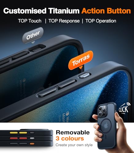 TORRAS for iPhone 15 Pro Max Case with MagSafe, 12FT Military Grade Shockproof, Slim Thin but Sturdy, Velvety Touch Anti-Slip Texture, Magnetic Protective for iPhone 15 Pro Max Case Cover, Matte Black - Image 5