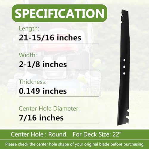 BCQNXX 131-4547-03 Lawn Mower Mulching Blade for 22" Toro Recycler 20016 20017 20332 20071 20330C 20065 - Heavy Duty Blade Replaces 108-9764-03 104-8697-03 104-8697-03P - 2 Pack - Thumbnail 3