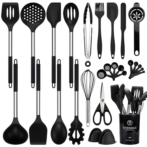 NCUE Silicone Kitchen Utensils Set, 28 Pcs Cooking Utensils Set