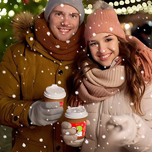 Novwang 30Pcs Christmas Coffee Cup Sleeves, Disposable Snowman Santa Cup Paper Jacket Coffee Cup Sleeves Disposable Suitable For 12 Ounce And 16 Ounce Cups Christmas Coffee Sleeves Disposable #TOP5