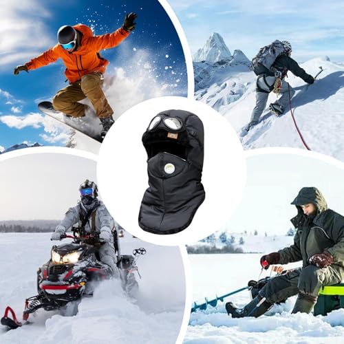 Bonnet d'hiver imperméable avec lunettes intégrées pour le cyclisme et le ski