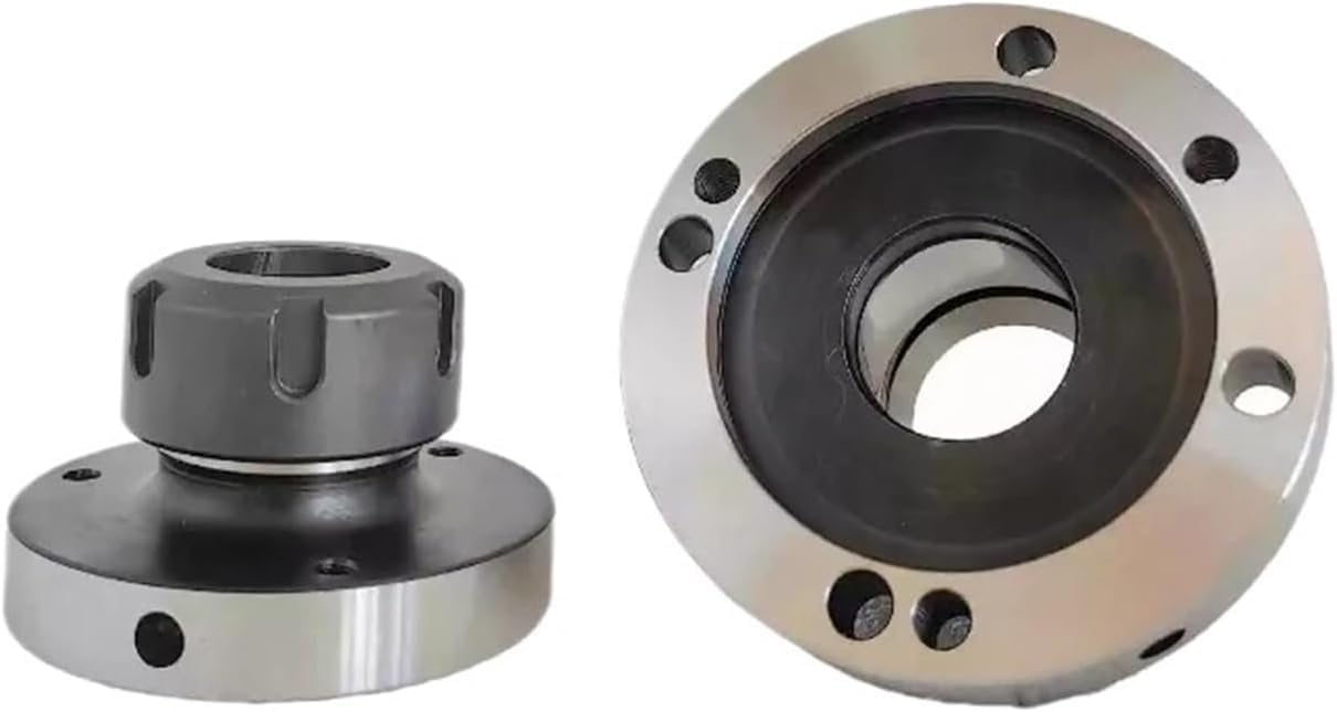 Mini Flange Four Axis Collet Chuck for CNC Lathe Tool - ER16 ER25 ER32 ER40 Compatible - 100mm & 80mm Diameter(Er32-d125 (7hole))
