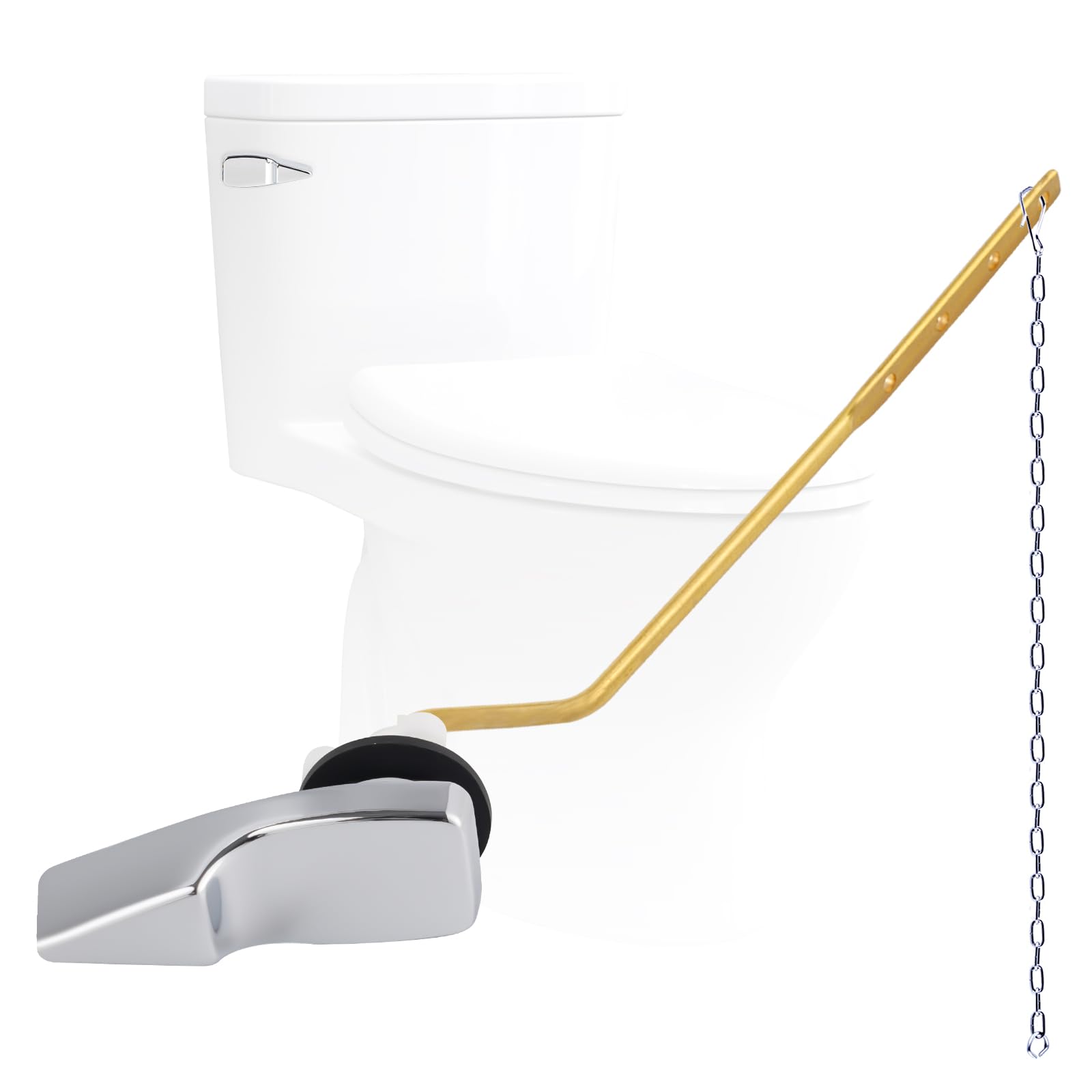 Universal Side Mount Metal Toilet Handle Replacement Kit, Chrome