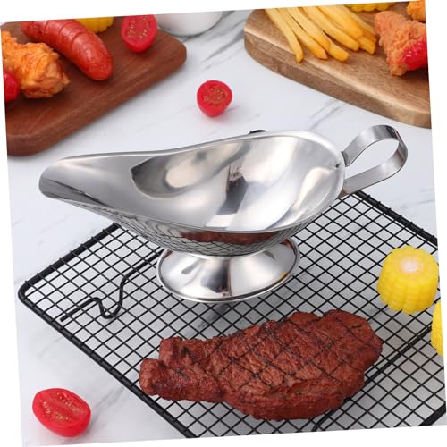 Veemoon 2 Pezzi Ciotole per Salsa Inossidabile Eleganti Gravy Boat per Salse e Condimenti Design Moderno e Feste - immagine 5