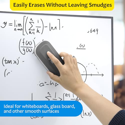 maxtek dry erase eraser magnetic white board erasers - 2 pack glass whiteboard eraser for office and school supplies gray