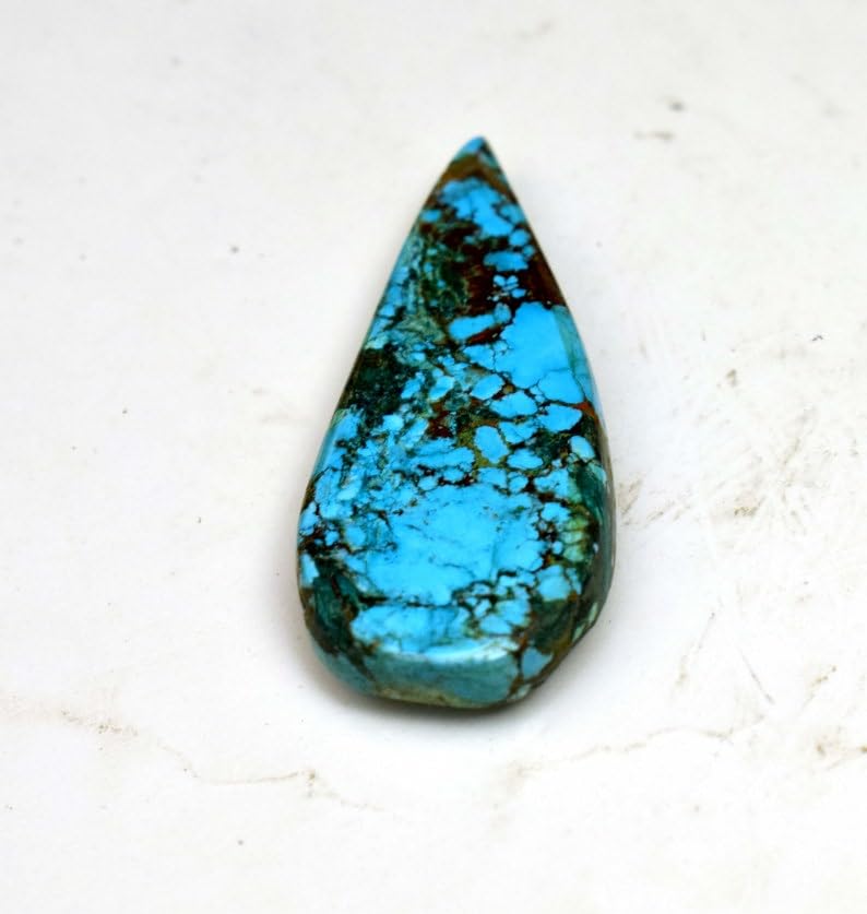 Gemme turquoise naturelle poire 33,65 mm, cabochon d'exception pour bague