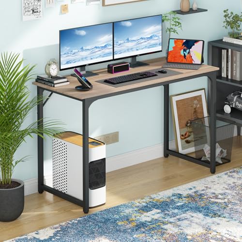 Image of BestOffice Computer Desk,Home Office Desk, Modern Simple Style for Home Office Study Writing (Nature, 47 Inch)