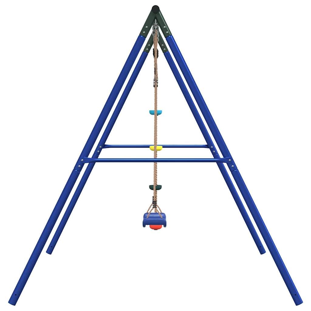 Set altalena con sedile a dondolo e altalena da arrampicata in acciaio verniciato per bambini dai 3 ai 10 anni, attrezzo da gioco da giardino con corda da arrampicata e tavola