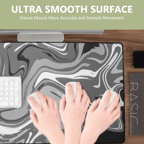 Image of Saco XXL Gaming Mouse Pad for PC - Large Desk Mat 900x400x3mm, Extended Non-Slip Rubber Base, Waterproof Surface, Fluid Design, Big Keyboard Mouse Pad for Office & Home Setup