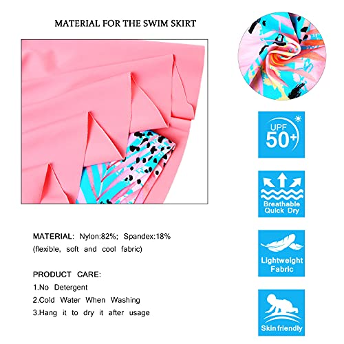 BAOHULU Girls Rash Guard 2 Pieces Bathing Suit UPF50+ Swimsuit with Swimming Skirt Swimwear 2-12Y4