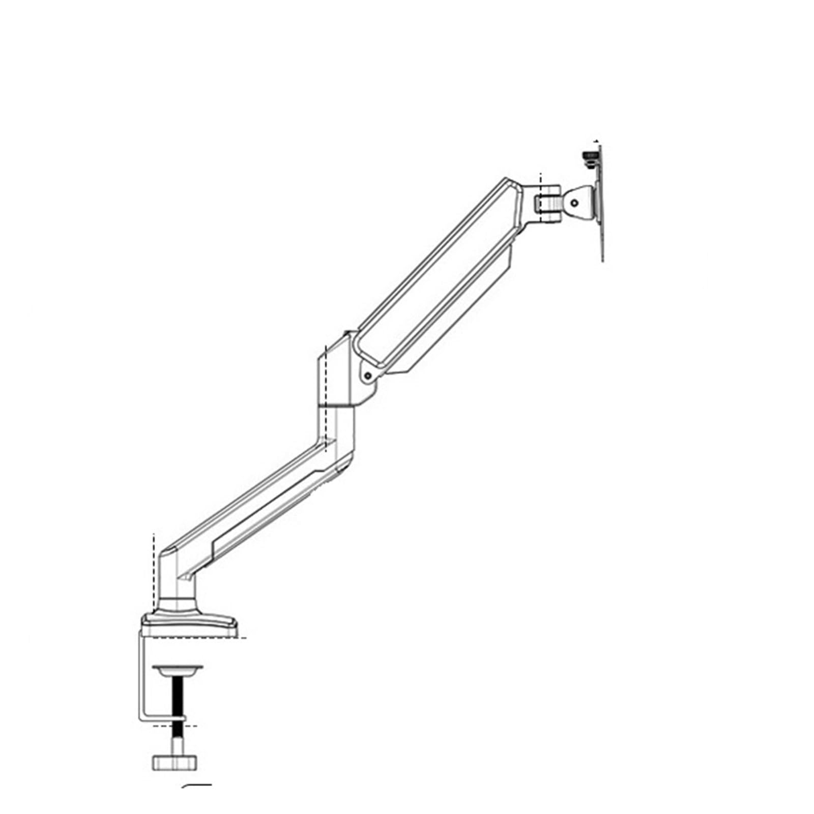 Ikpgbzxm White Hole-Pitch Monitor Computer Cantilever Pneumatic Heightening Bracket(White)