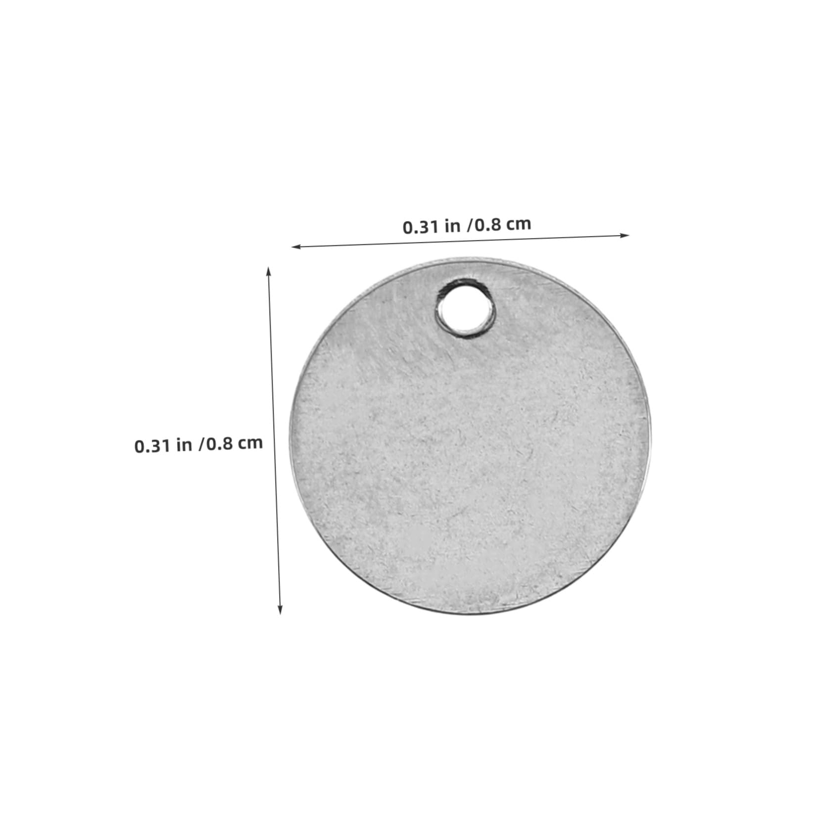 HOMSFOU 100 Piezas de Acero Inoxidable Redondas para Grabado, Etiquetas de Metal para Llaveros y Colgantes Planos, DIY Artesanía para Perros y Gatos