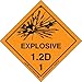 Labelmaster SLEXP12D Explosive 1.2 D Label, Vinyl, Hazmat, 4" x 4" (Pack of 500)