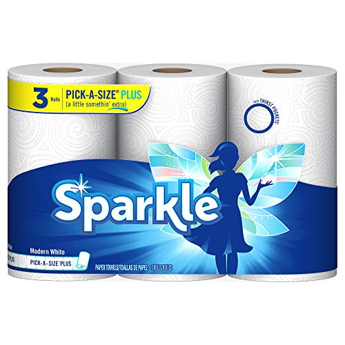 Sparkle Paper Towels, 18 = 37 Regular Rolls, Modern White, Pick-a-Size Plus
