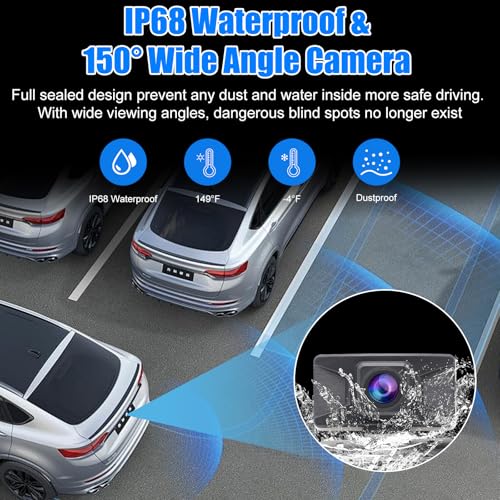Image of B-Qtech Wireless Backup Camera System Kit, Rear View Monitor with Camera
