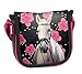 Ragusa-Trade Borsa a tracolla con cavalli, per bambine, diverse misure, nero/rosa (302hr), 17 x 15 x 4 cm