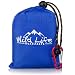 Compact Portable Kanga Pocket Blanket: Packable Outdoor Blankets for Camping - Sand Proof Beach Blanket & Water Resistant Picnic Blanket - Blue Mat With Carabiner Clip Carrying Pouch - 55" x 44"