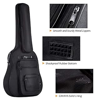CAHAYA Housse de Guitare Gig Bag 6 Poches Avant étanches avec Pochette pour pupitre 8mm rembourré pour 40 41 Guitares… - Les Beatles, Paul McCartney, John Lennon, RIngo Starr, George Harrison CAHAYA Housse de Guitare Gig Bag 6 Poches Avant étanches avec Pochette pour pupitre 8mm rembourré pour 40 41 Guitares… – Image 4