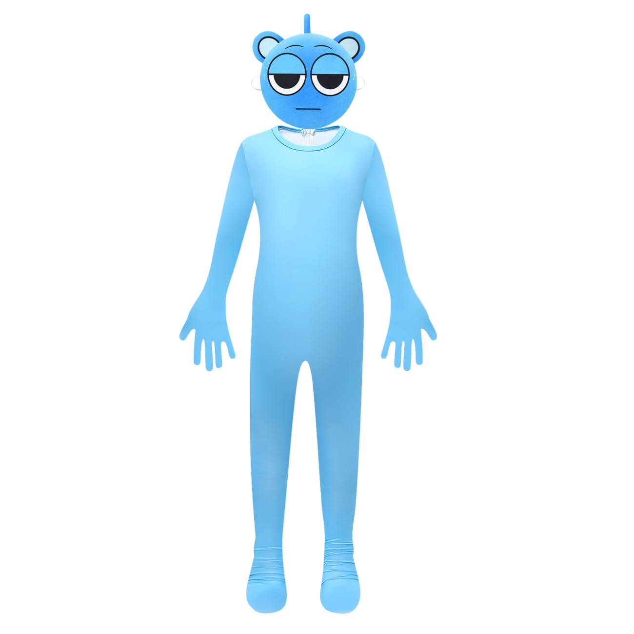 SharkBebe Sprunki Boys Cosplay Costume Cartoon Fancy Dress Jumpsuit Full Body Roleplay for Kids Halloween & Parties Ages 4-9 (Blue, 6-7 Years)